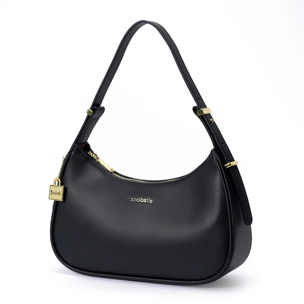 Small Shoulder Bags for Women Cute Hobo Tote Handbag, Mini Black Purse, Black...