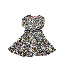 Mini Boden Girls Navy Abstract Spot Print Long Sleeve Dress Size 9 10Y 140cm