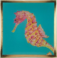 GIFTCOMPANY Love Plates, Glasteller S, Cote D´azur, Seepferdchen, Türkis/gelb