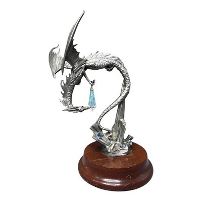 Perth Pewter Dragon Figurine 1989 James Lane Casey Crystal Prism Statue