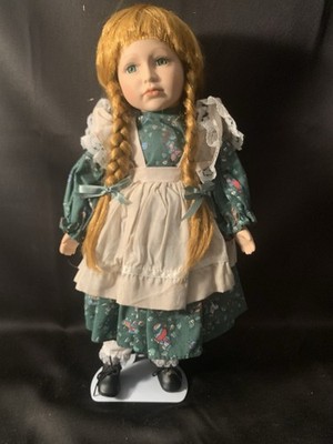 Porcelain Doll 12'' Vintage, Wholesome, Red, Braided Hair