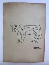 Pablo Picasso COA Art Painting Original Drawing Vintage Paper Signed