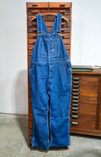 Vintage Big Smith Blue Denim Overalls workwear chore 28" inseam