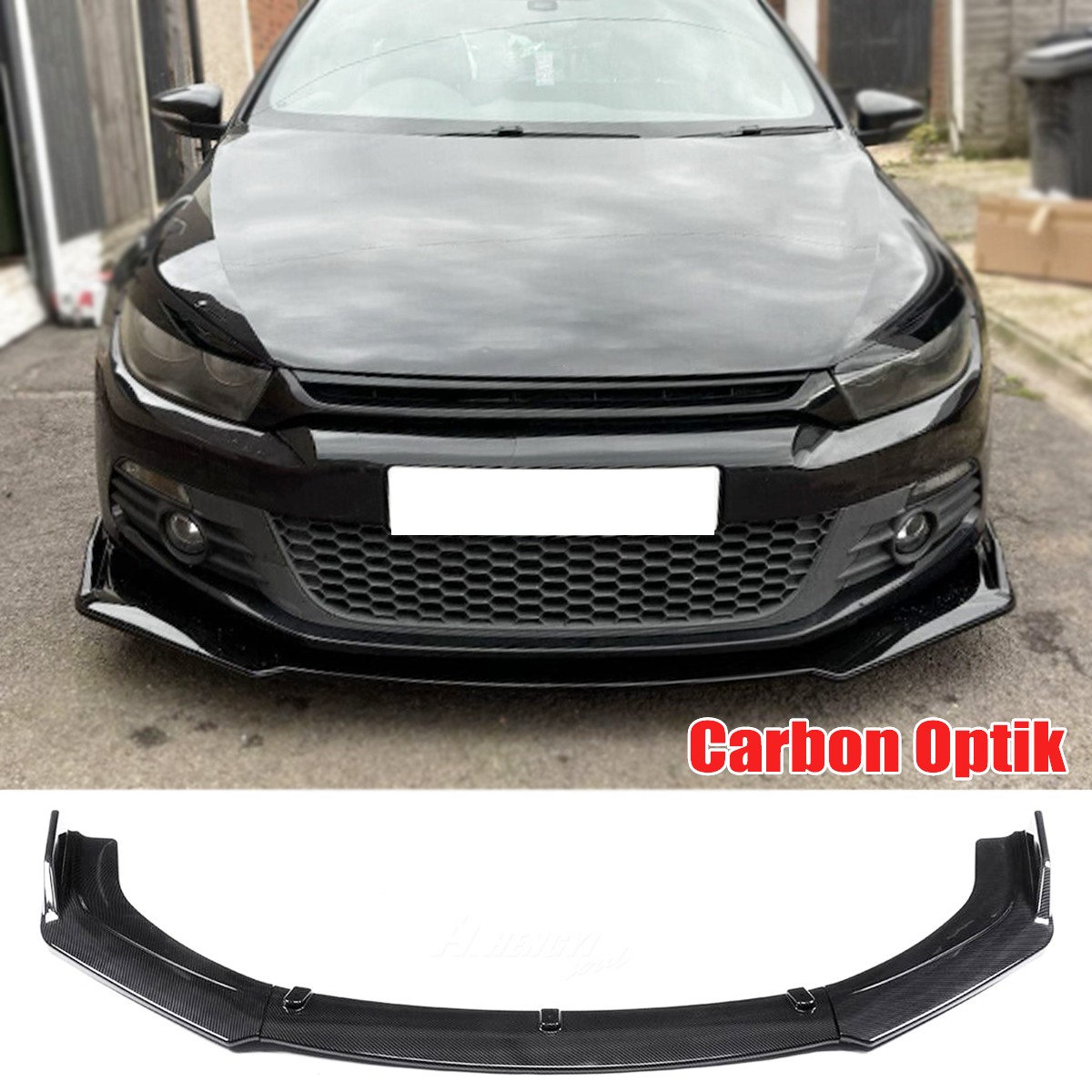 Frontspoiler Lippe Frontschürze Spoiler Carbon Optik für VW Scirocco 2008-2020