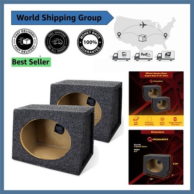 MDF Construction 2-Pack Angled Speaker Boxes   Enhance Your Car Sound System