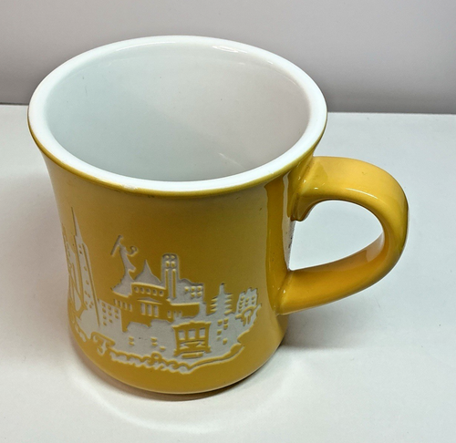 Tazza da caffè San Francisco California gialla SF titolo americano 14 fl oz - Foto 6 di 16
