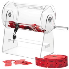 Acrylic Raffle Drum, Clear Raffle Ticket Box with Slot Transparent Raffle Tic...