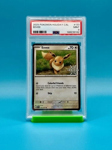 PSA 9 - 2025 Pokemon Holiday Calendar Eevee #133