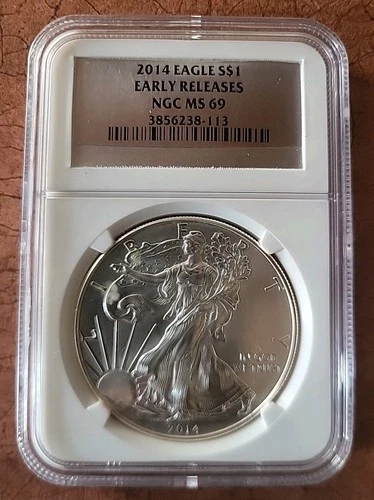 2014-SILVER AMERICAN EAGLE NGC MS-69 EARLY RELEASE RELEASE VERY NICE!!!