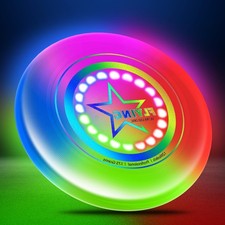 LED Light Up Flying Disc Toy - Rechargeable, 7 Color Modes, Outdoor Fun