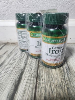 Nature's Bounty, (3 Pack) Gentle Iron, 28 mg, 90 Capsules. Exp 07/27