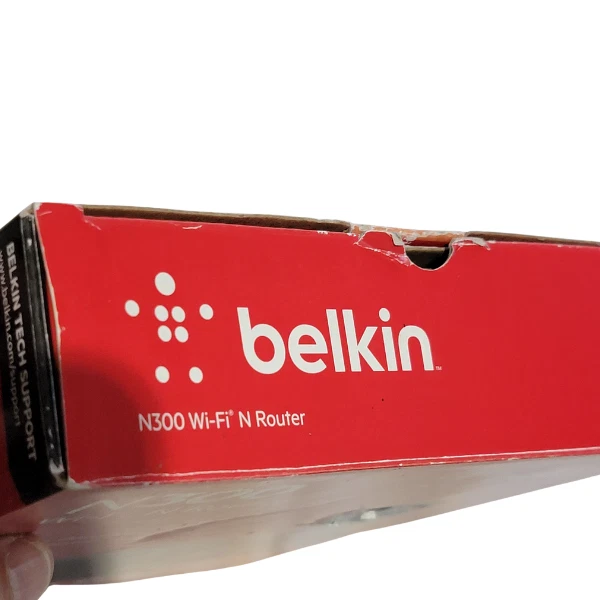 Belkin N300 Wi-Fi Router – 2.4GHz, 4 Fast Ethernet Ports, with Cables - Image 3 of 4