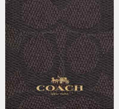 COACH Outlet ID Lanyard Signature Canvas CZ285 Walnut/Black | eBay