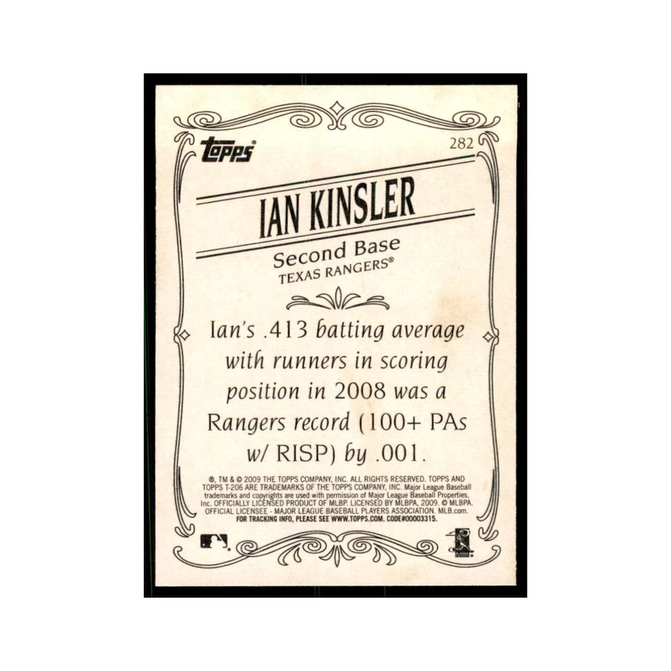 2009 Topps 206 Ian Kinsler Baseball Cards #282 - Image 2 of 3