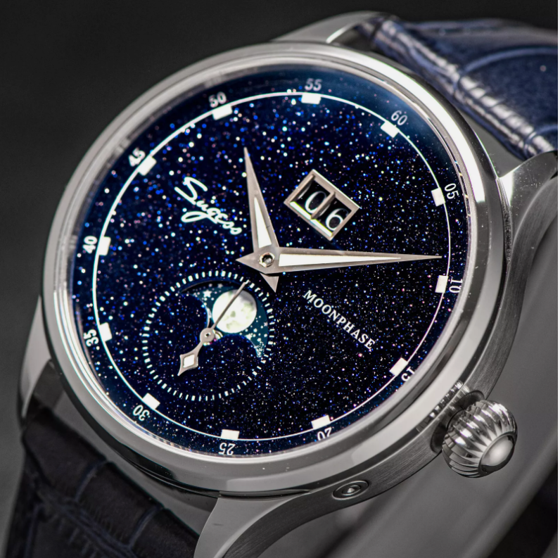 Sugess MoonPhase Aventurine Dial Auto Mechanical Watch V3
