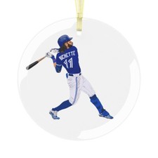 Bo Bichette Drawing Glass Ornament
