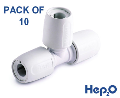10er Pack - Hep2O - 10 mm gleiches T-Stück - HD10/10W - Pushfit von Wavin