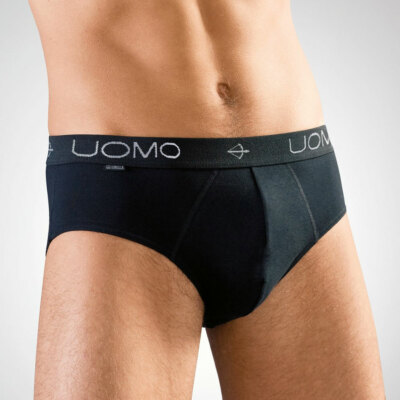 2 Men's Briefs Cotonella Midi in Stretch Cotton with External Elastic Art 8301