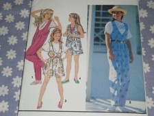 SIMPLICITY 8504 GIRLS FRONT BUTTON JUMPSUIT OR ROMPER PATTERN-UNCUT-SIZE-7-8-10