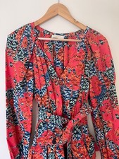 Ulla Johnson Long Sleeved, Multi-Colored Mini-Dress with Ruffled, 3-Tiered Skirt