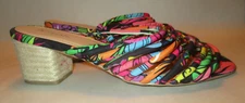 Just Fab Paradise Found Womens 10W Fabric Cords 2 1/2" Block Heel Slide Sandals