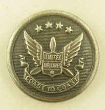 1930s-40s United Air Lines Employee Coat Uniform Button Original B20