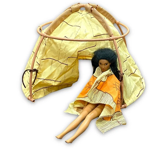Vintage 1990s Mattel Disney Pocahontas Barbie & Tent Set – Incomplete Good Cond.