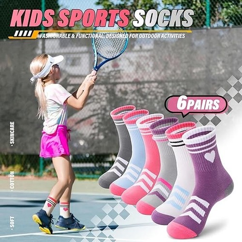 ANTSANG Kids Boy Girl Youth Athletic Sport Basketball Crew Cotton Socks 9-14 Yrs - Picture 3 of 5