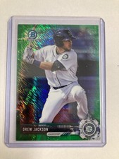 2017 Bowman #BCP99 Drew Jackson Chrome Prospects Green Shimmer #38/99 Mariners
