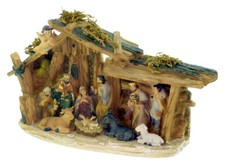 WEIHNACHTSKRIPPE 7908 mit Figuren 31x18 cm KRIPPE WEIHNACHTEN Jesus Maria Josef