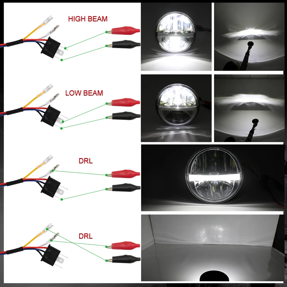 4x 5.75" inch LED Headlights Hi/Lo White DRL For Pontiac GTO Firebird 1964-1972 - Image 4 of 4