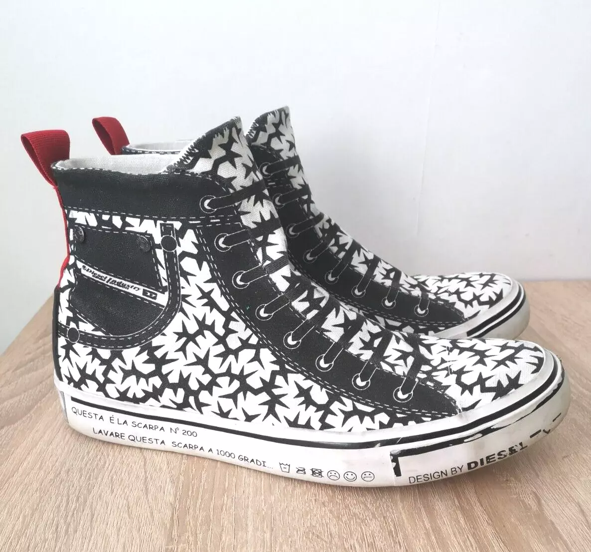 Diesel S-Imaginee Mid Slip White Canvas High Top Lifestyle Sneakers Sz-39EUR