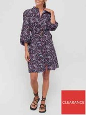 V by Very Button Down Mini Dress - Paisley UK 10