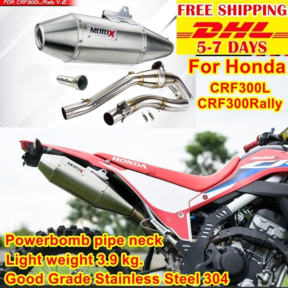 Exhaust For Honda Crf300 L Rally Full System Stainless Steel Moto