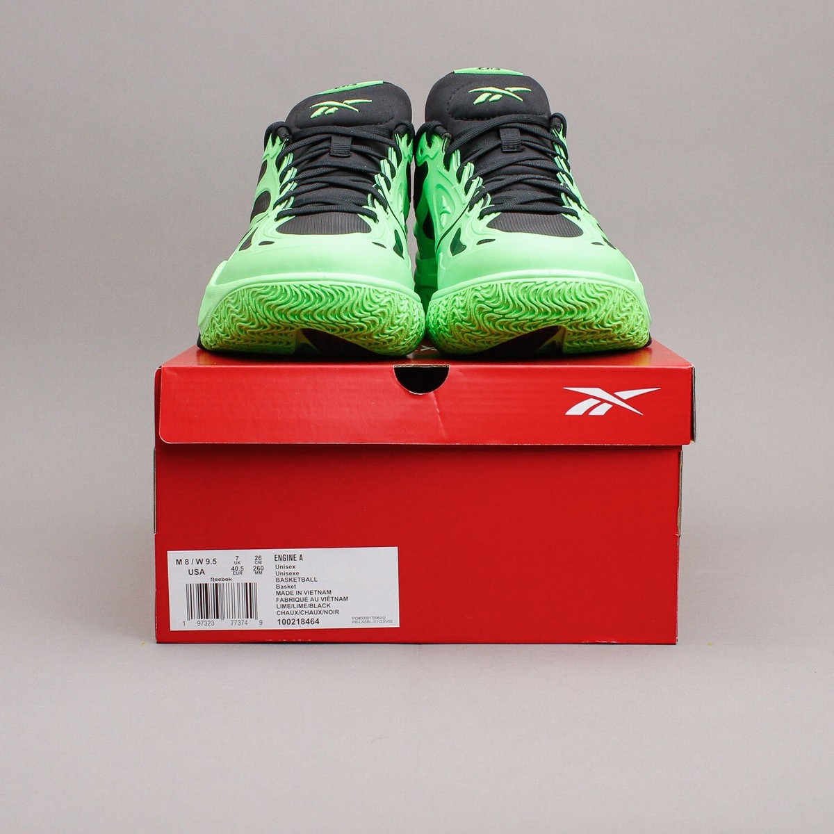 【箱アリ】Reebok ENGINE A Reebok Basketball Engine A Solar Lime Green Black New Men