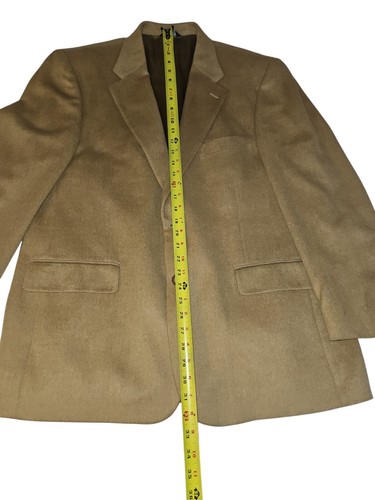 Bill Blass Camel Hair Jacket Mens 44R Tan 2 Button Suit Coat Blazer Read - Picture 8 of 14