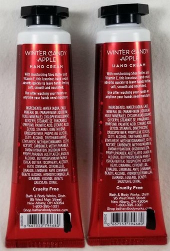 Bath Body Works WINTER CANDY APPLE Shea Butter Hand Cream Lotion 1 oz Lot of 2 - Picture 2 of 2