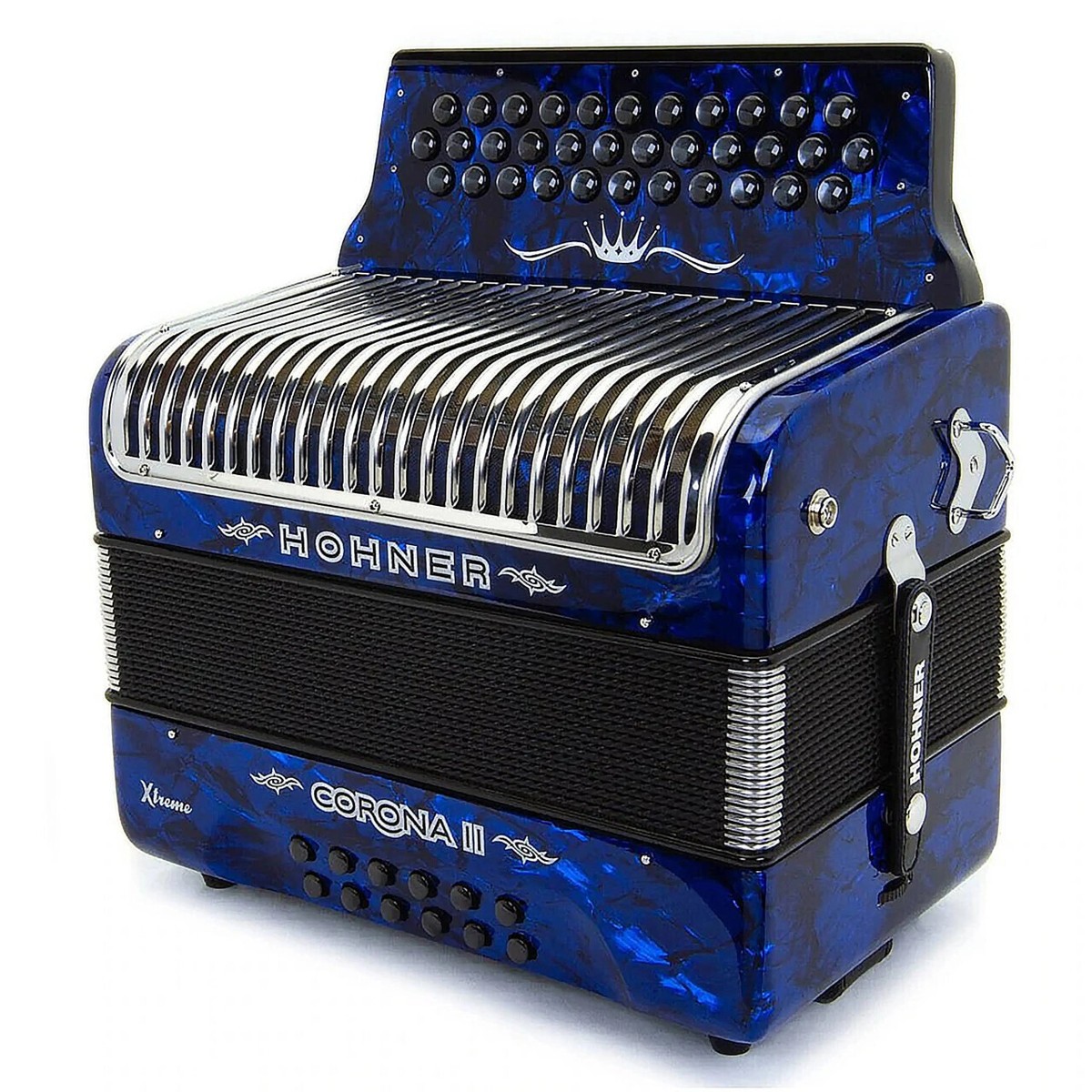 CORONA コロナ A-2 DECK GROSGRAIN NAVY Hohner Corona II Diatonic Accordion - Keys of G/C/F - Dark