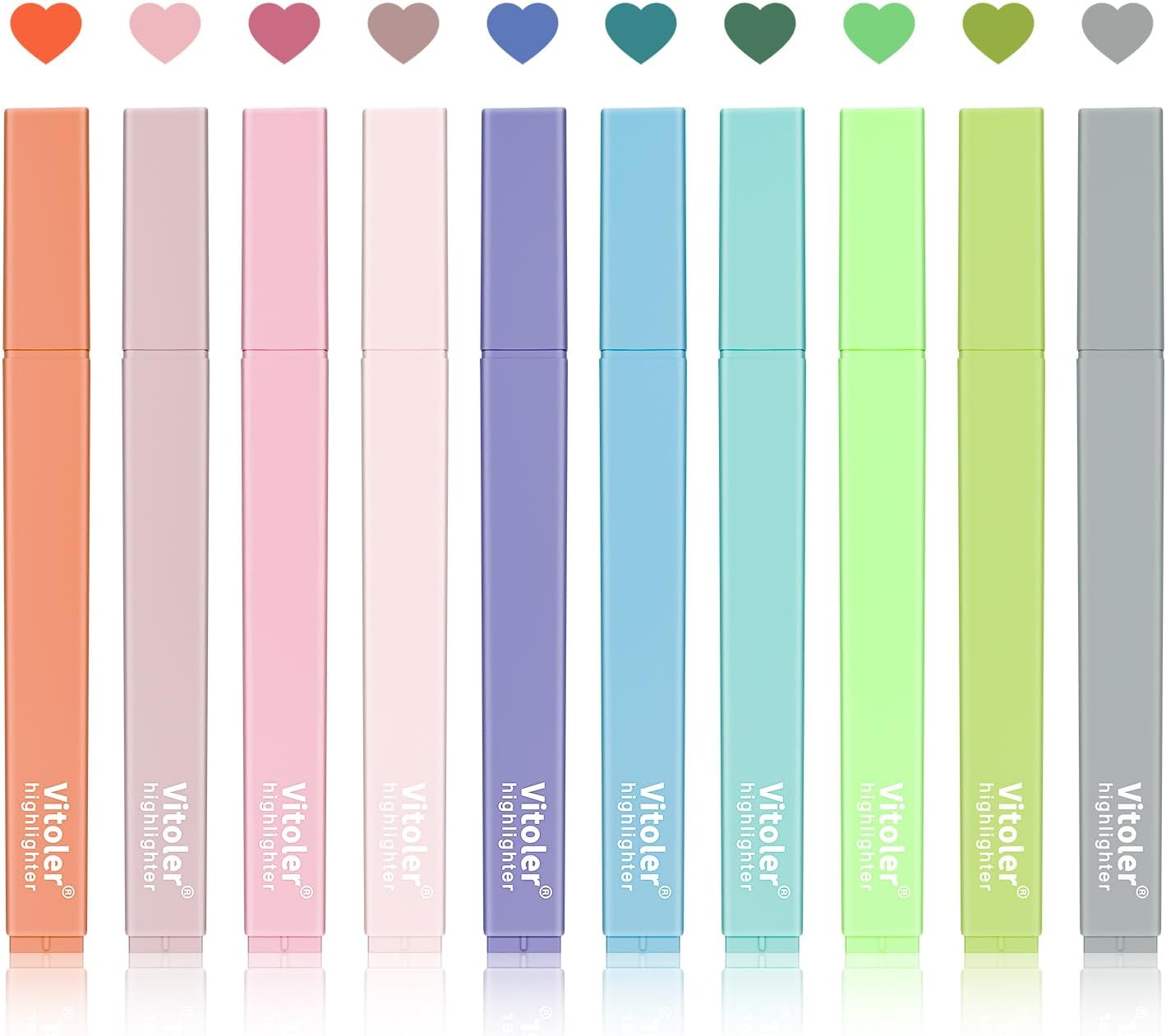 Bible Highlighters with Soft Chisel Tip,10Pcs,Lake Colors,Aesthetic No Bleed Bib-image