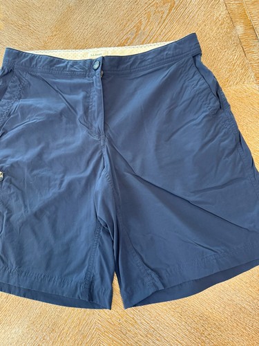 LL Bean Navy Blue Shorts Size 8 Waist 30” Inseam 9” Mid Rise Nylon - Picture 3 of 5