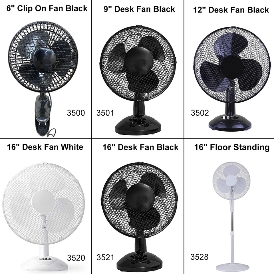 6'' 9'' 12'' 16'' Pedestal Oscillating Stand Fan Desk 2/3 Speed Fan Home office - Image 4 of 4
