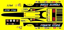 Ron Rivera FRANTIC FORD Mustang F/C 1/64th HO Scale NHRA Waterslide Decals