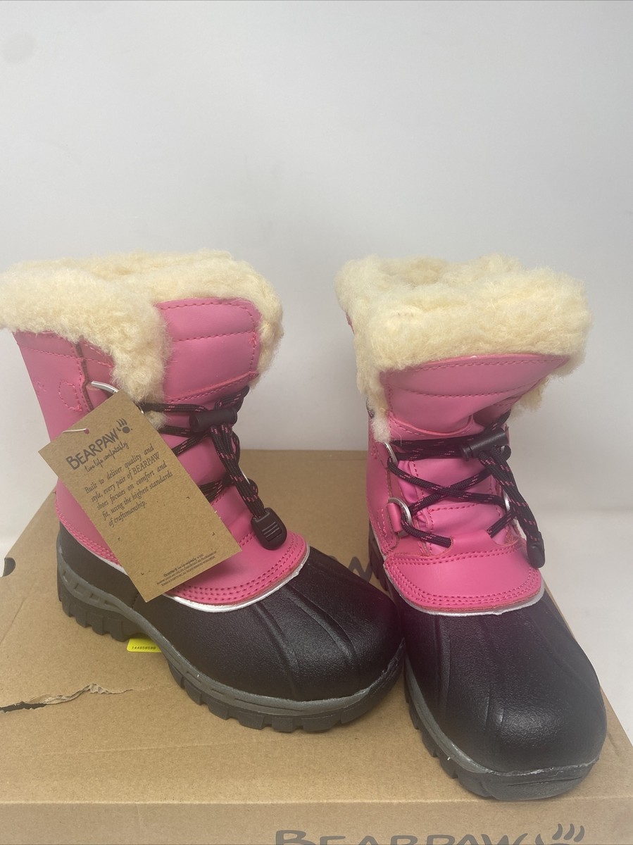 BEARPAW Youth Kelly Kids Winter Boot Size 13 PINK Model New with box