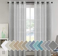 H.VERSAILTEX Natural Linen Blended Window Curtain Panels - Sheers 52x96