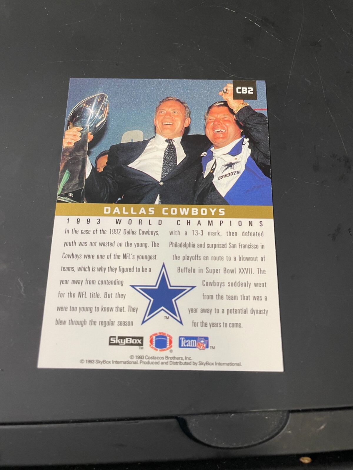 1993 Skybox #CB2 Dallas Cowboys 1993 World Champions Super Bowl XXVII ...