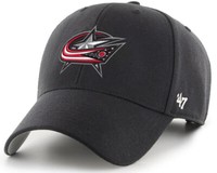 47 Brand Columbus Blue Jackets Mvp Velcroback Black Curved Visor Cap