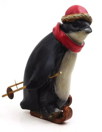 TII Collection Penguin Skiing Santa Hat Poles Scarf Christmas Winter Figurine - Picture 11 of 15