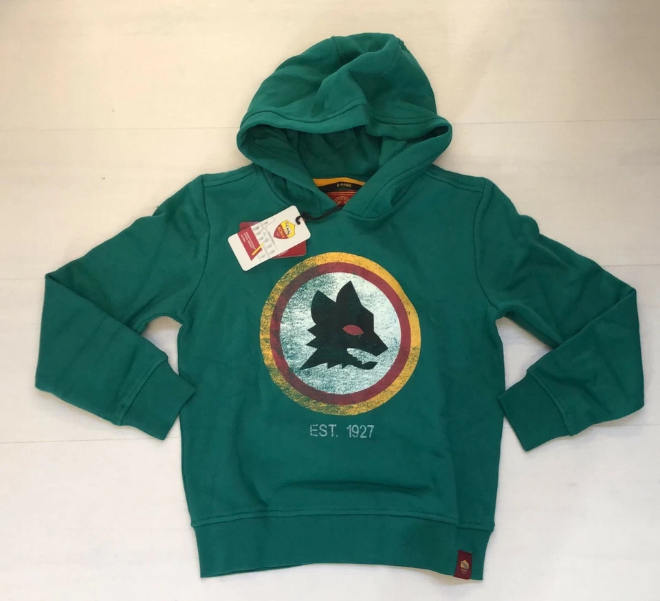 2560/356 AS ROMA STORE FELPA CAPPUCCIO LUPO 1927 BAMBINO PRODOTTO UFFICIALE