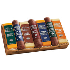 The Wisconsin Cheeseman Cheese and Sausage Combo - Featuring Colby, Brick, Sharp