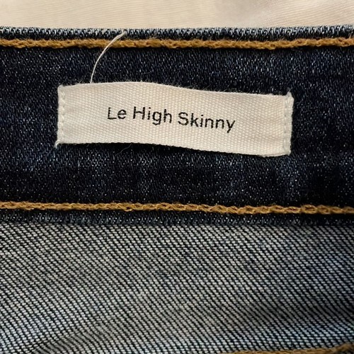 Frame Le High Skinny Denim Blue Jeans Womens 27 Distressed Dark Wash Raw Hem - Picture 14 of 14